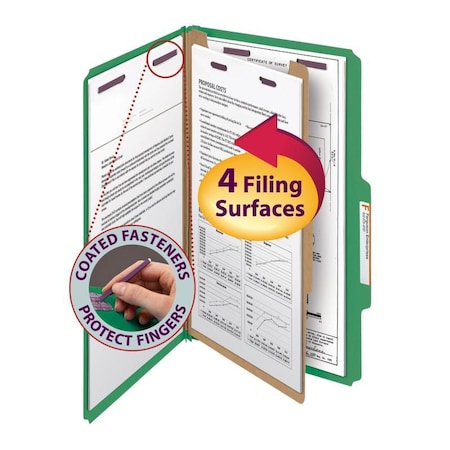 Smead Folder, Classf, 1Div, 2Ex, Gn Pk SMD18733